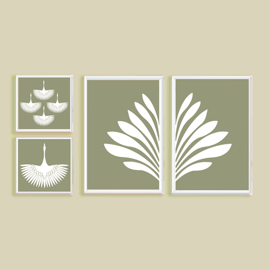 Gray olive  Frame Artwork.