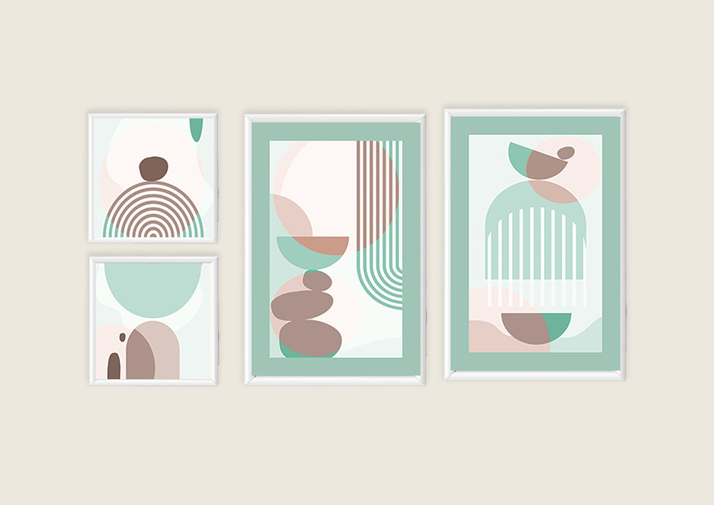 Green Shades Circles Frame Artwork