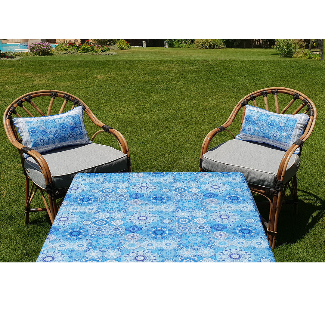 Blue floral Square tablecloth