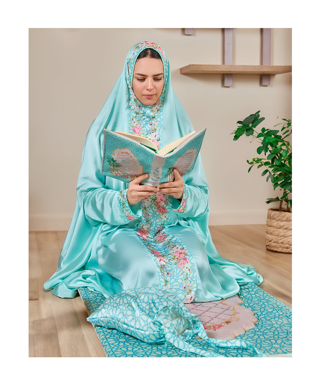 Mint Flowery  Full praying set