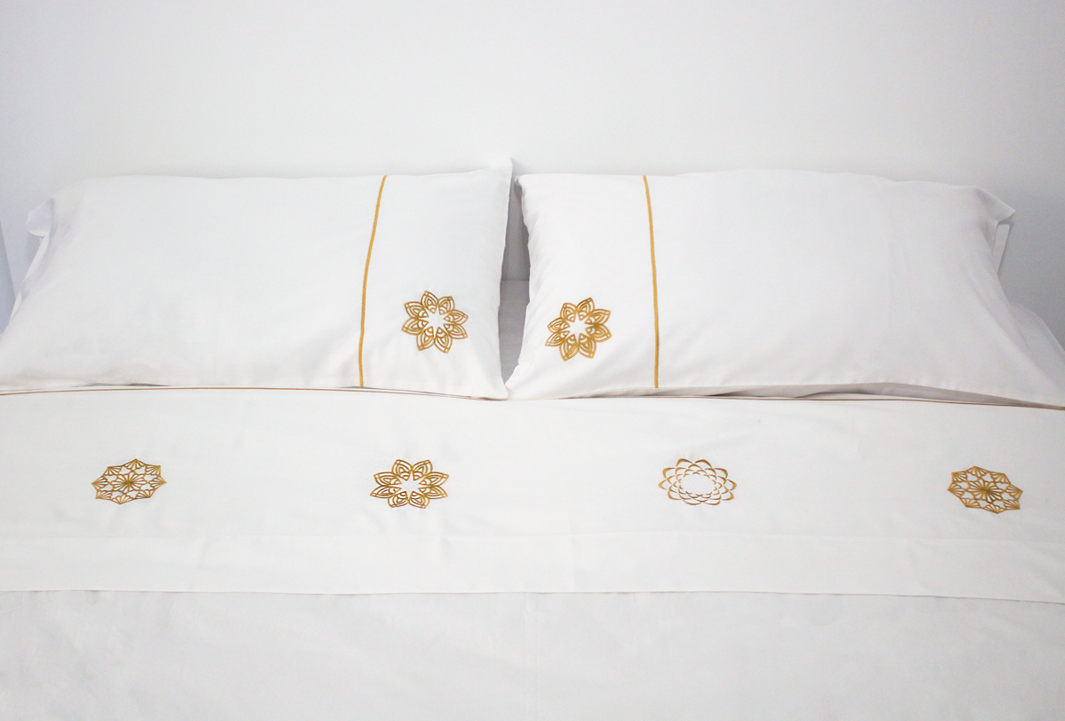 Gold Embroidered Mandala Pillow Cases