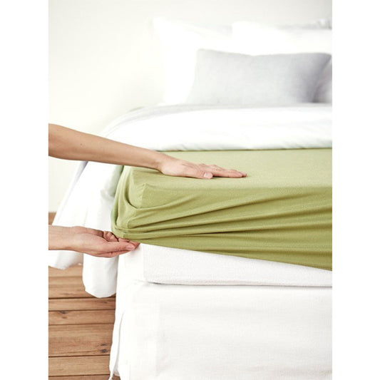 Dark Olive Plain Fitted Sheet 200TC