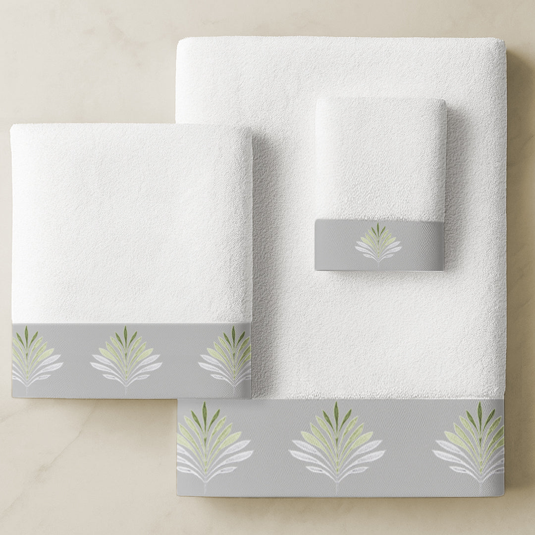 Gray Lotus Towels