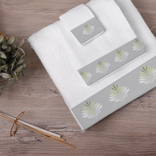 Gray Lotus Towels