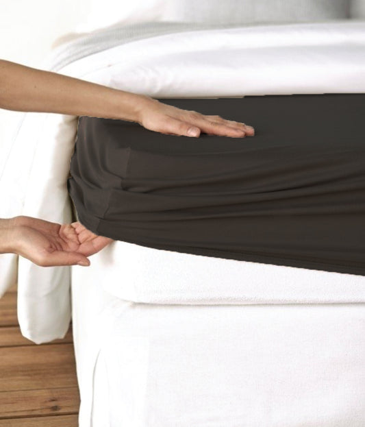 Black Plain Fitted Sheet