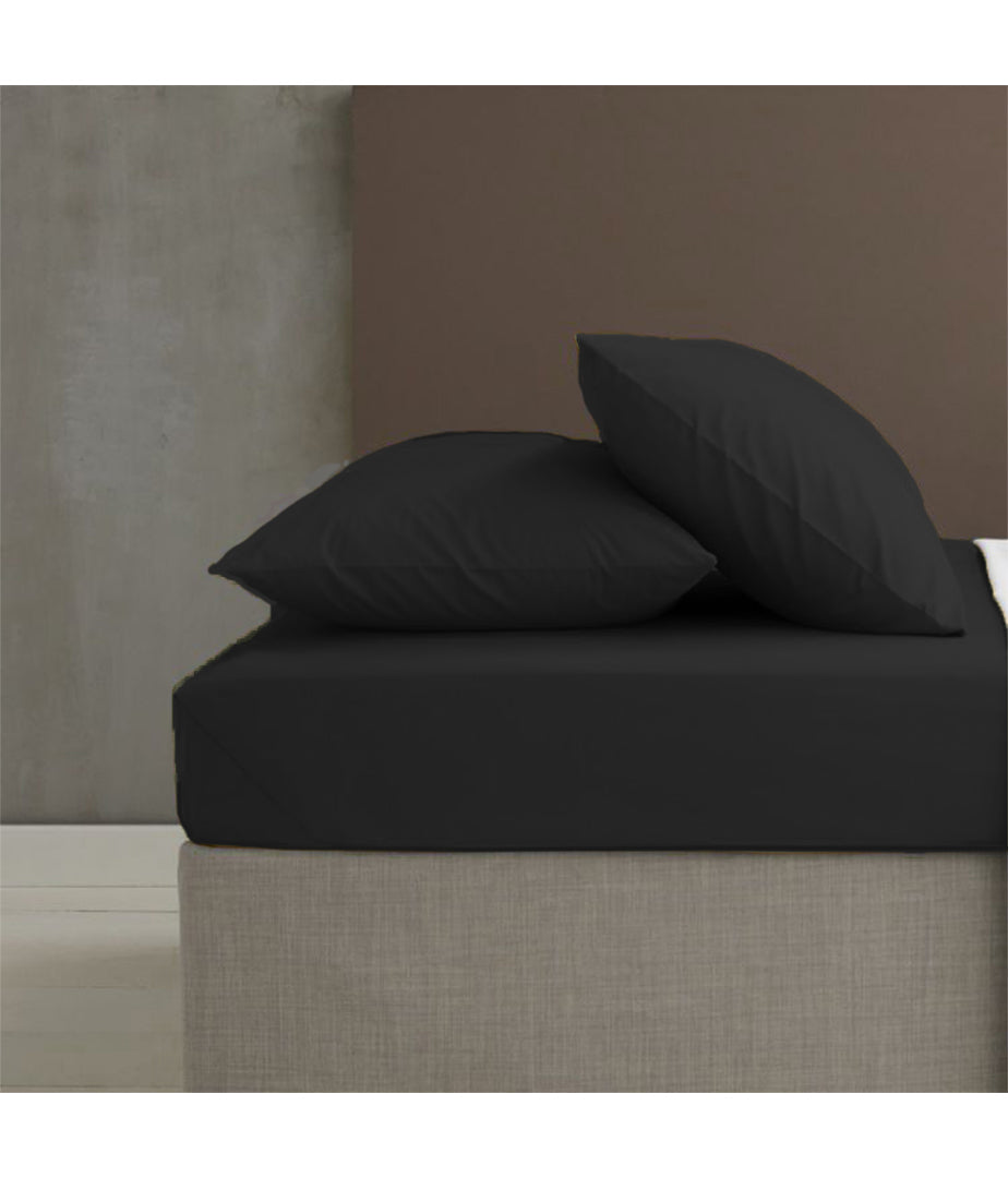 Black Plain Fitted Sheet