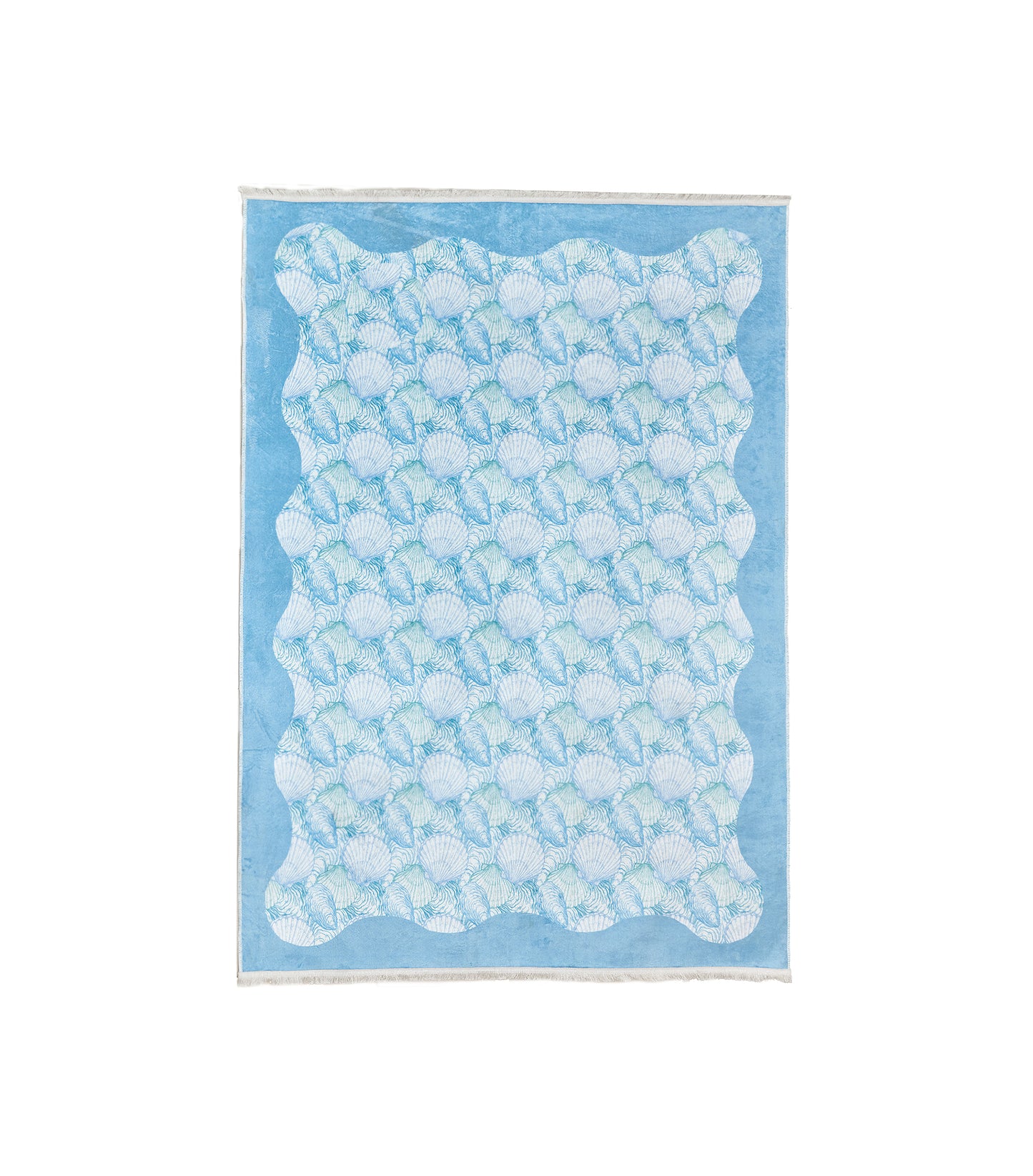 Blue Wavy Seashells Carpet
