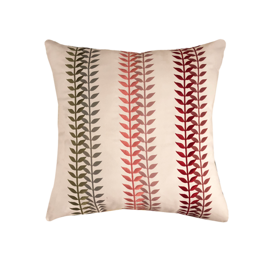 Embroidered Leaf Cushion.