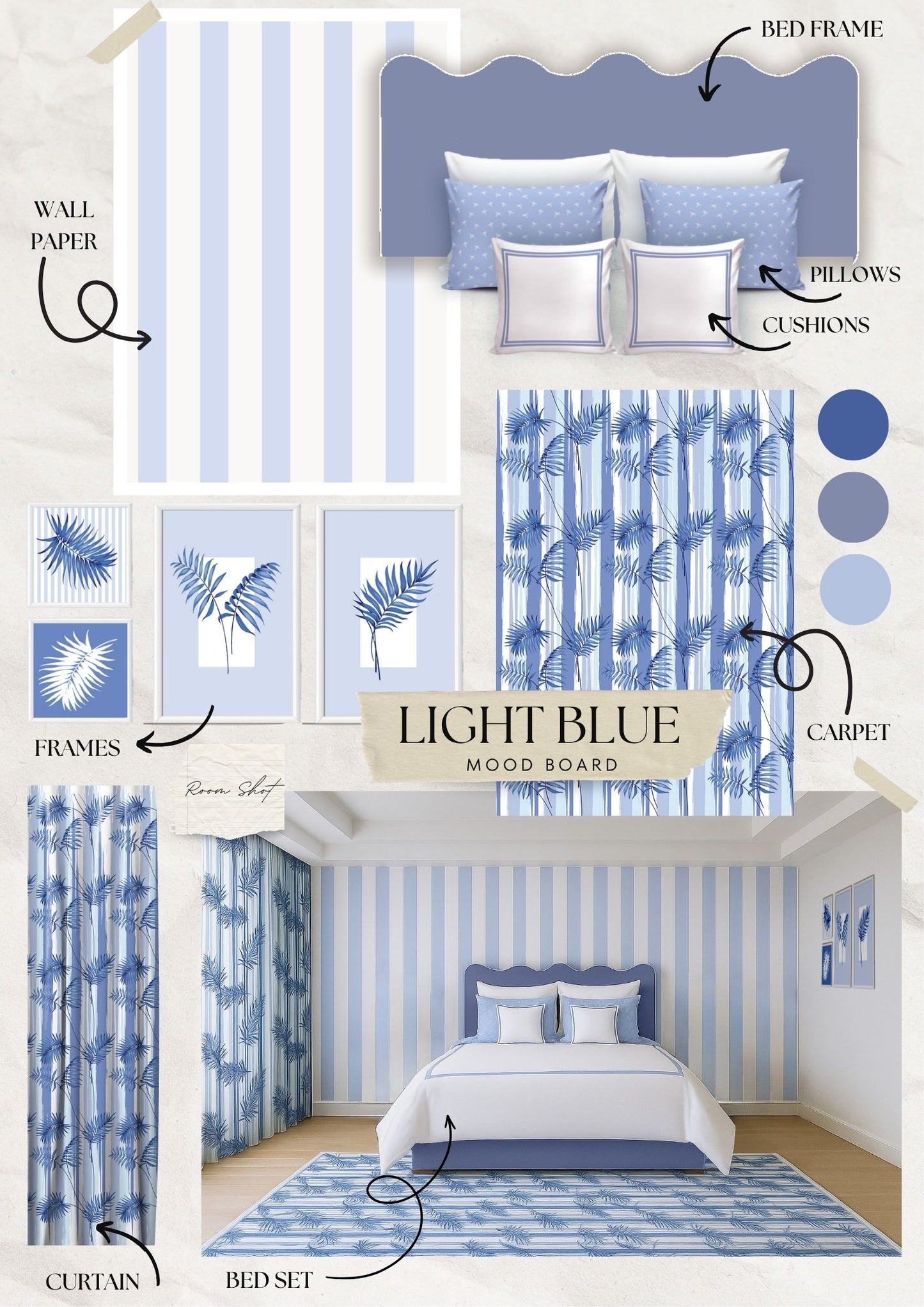Blue Leaves Curtain