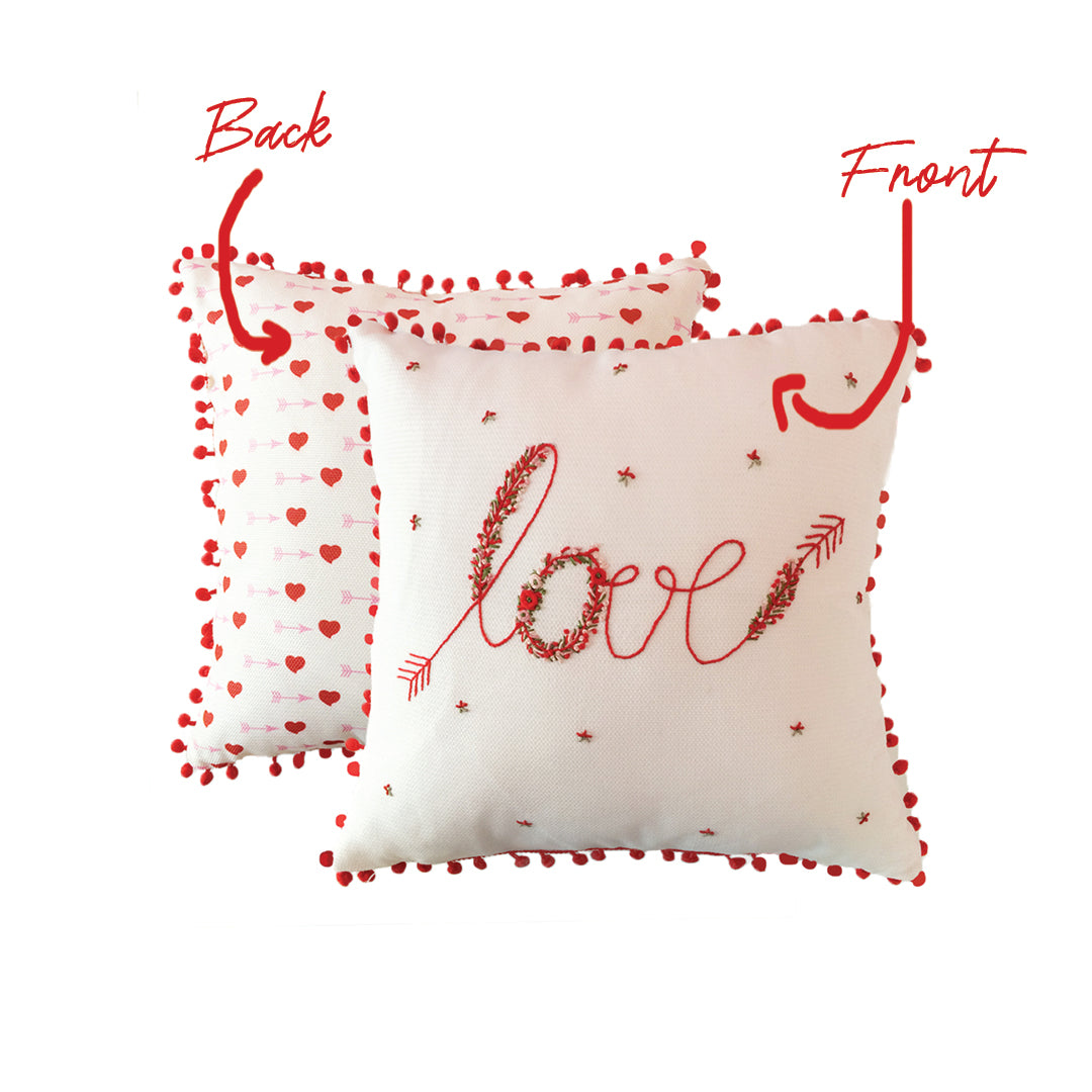 Embroidered Love Cushion