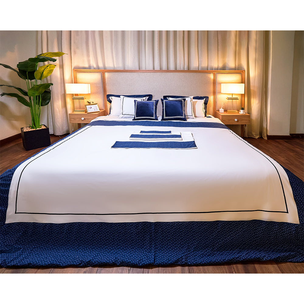 Navy embroidered Duvet Cover