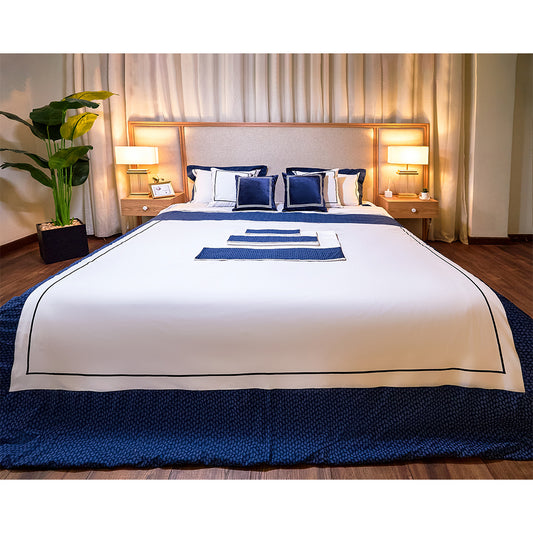 Navy embroidered Duvet Cover