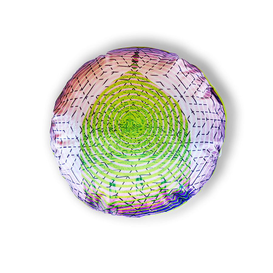 Purple green Dome Velvet Cushion