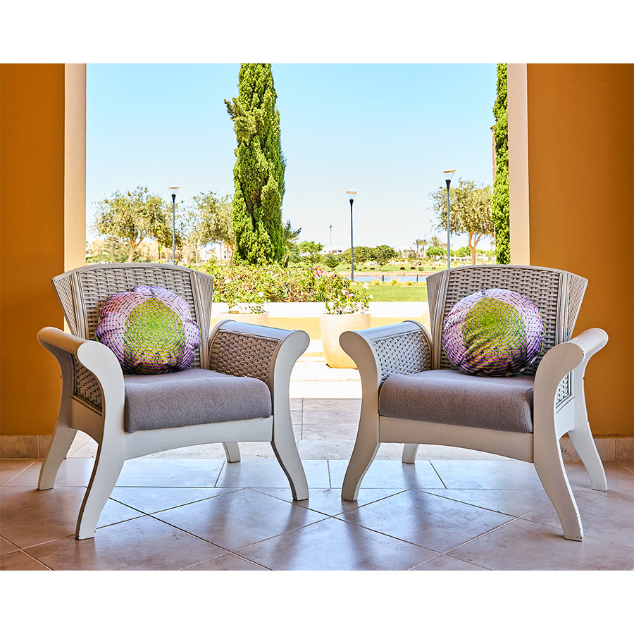 Purple green Dome Velvet Cushion