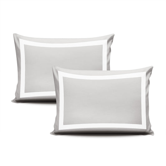 White Border on Gray Pillow Cases