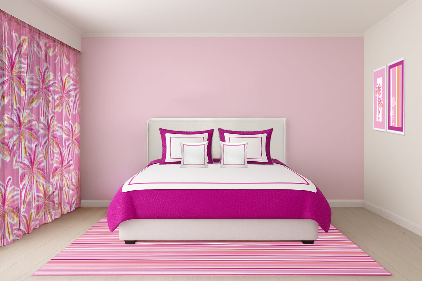 White Rectangular Full wood x velvet Full Bed