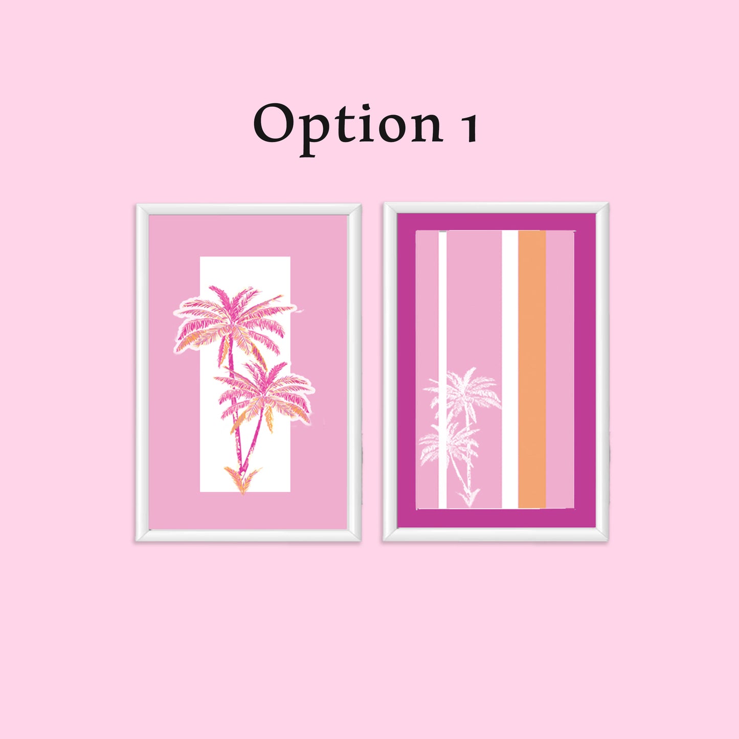 Pink Palm Frame Artwork.