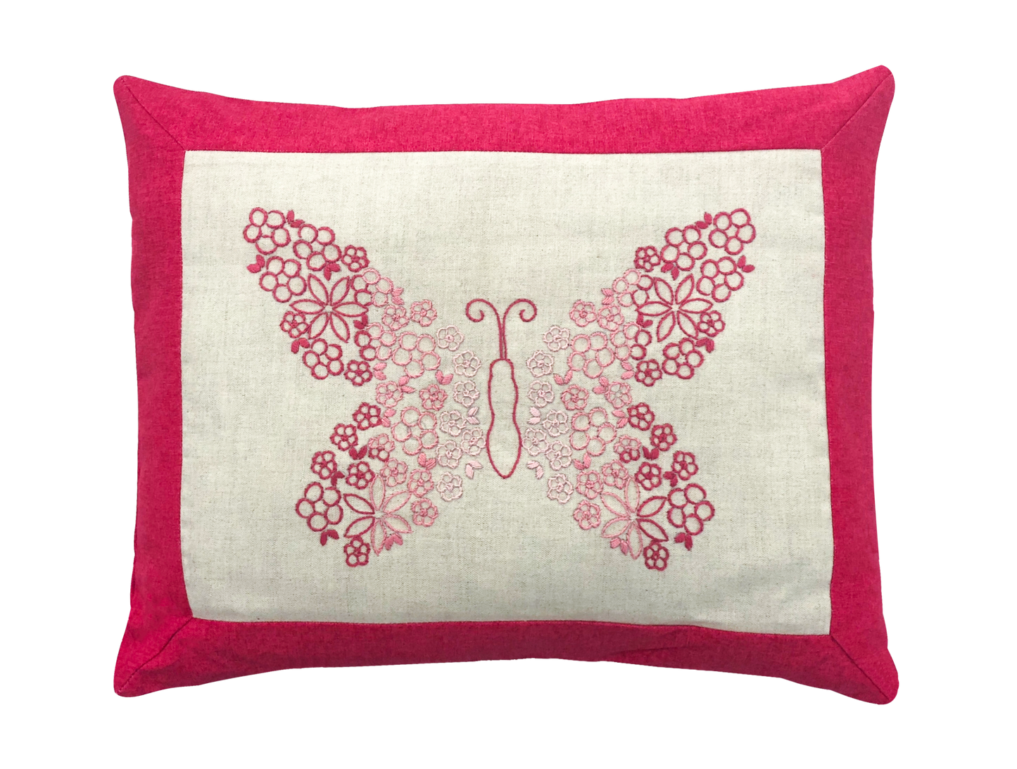 Embroidered Butterflies Cushion