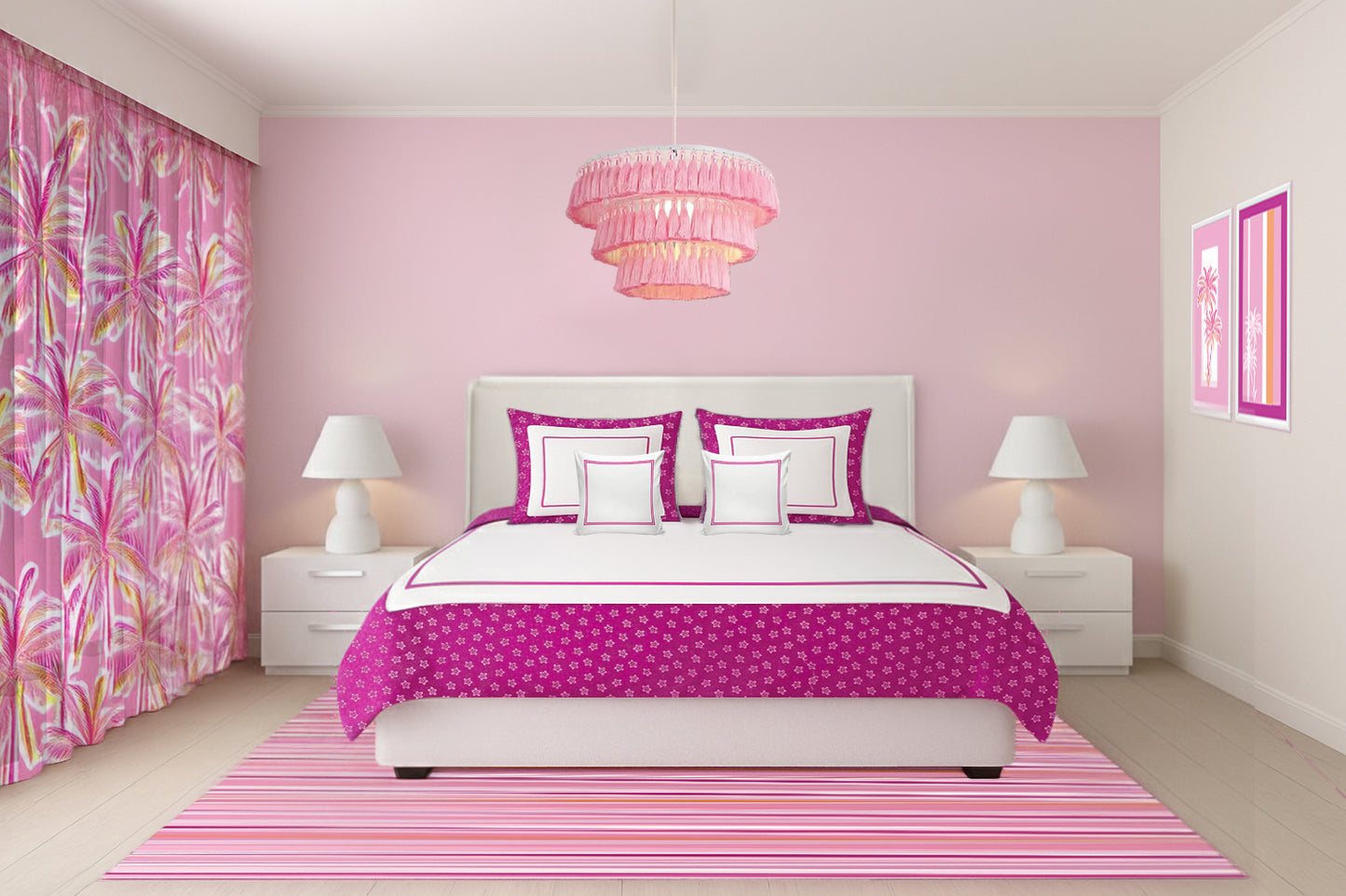 White Rectangular Full wood x velvet Full Bed