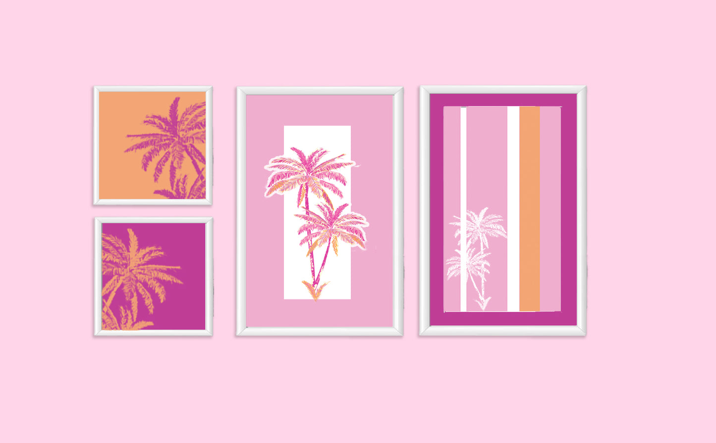 Pink Palm Frame Artwork.