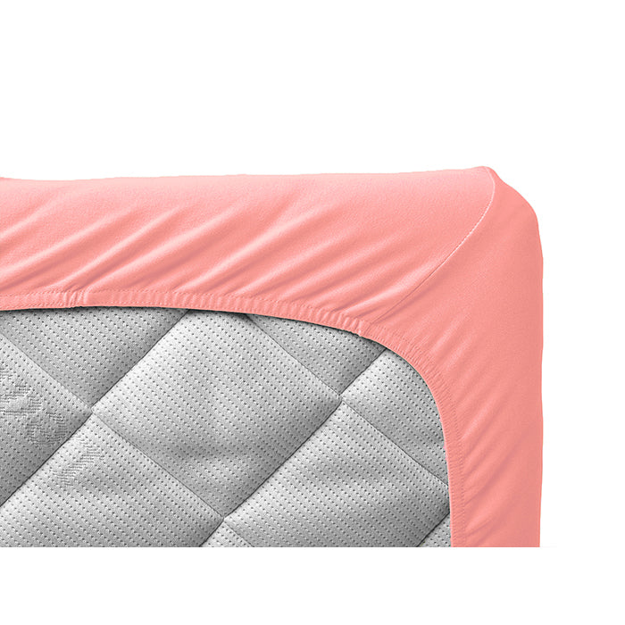 Salmon Plain Fitted Sheet 200TC