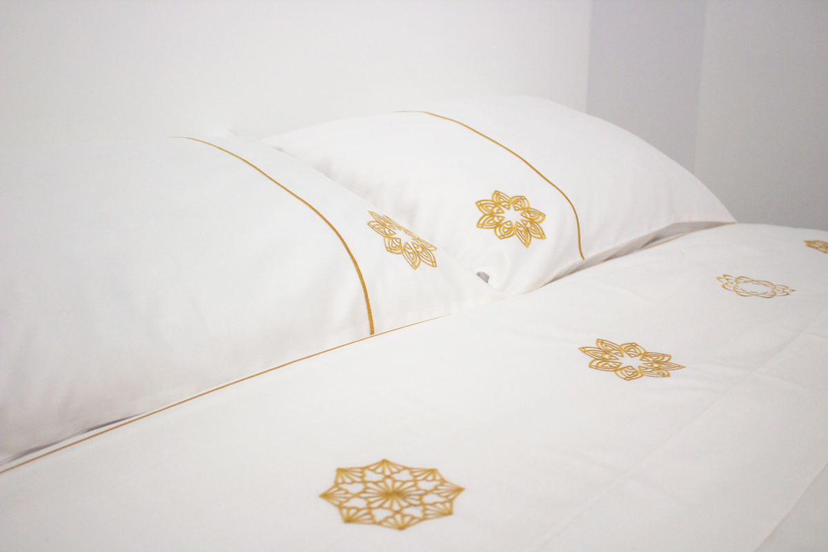 Gold Embroidered Mandala Pillow Cases