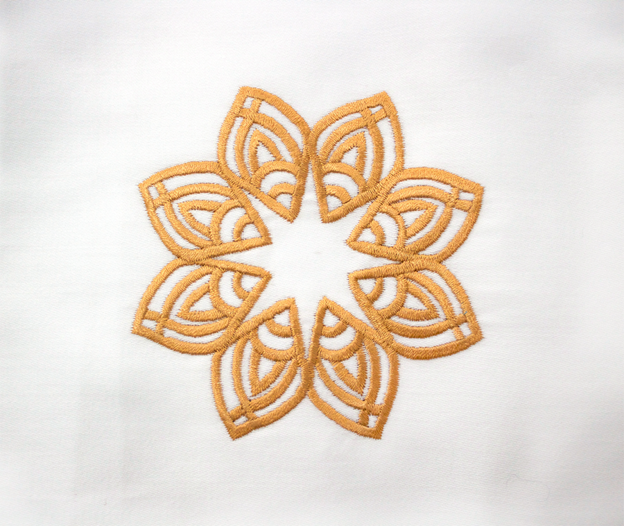 Golden Embroidered mandala Upper sheet