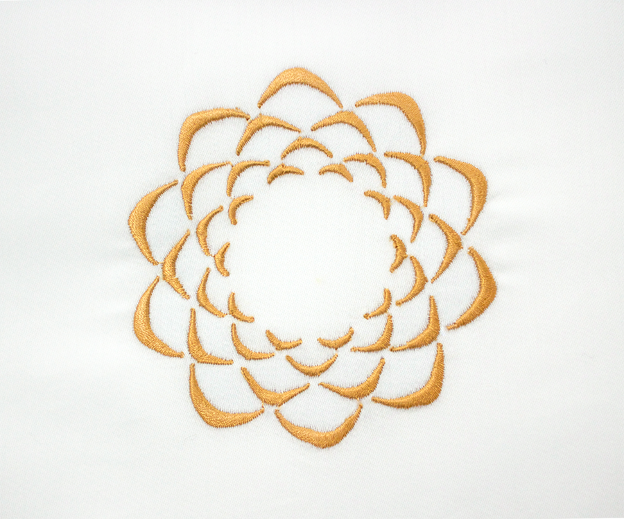 Gold Embroidered Mandalas Bed Sheet + 2 Pillow cases
