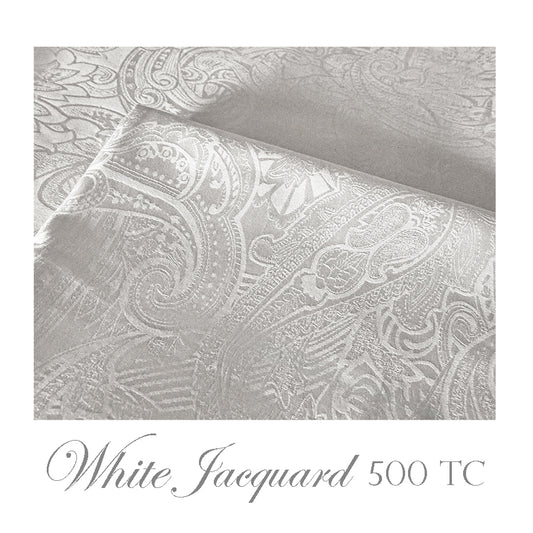 White Jacquard  Fitted Sheet