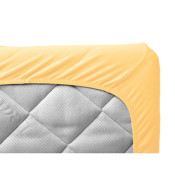 Yellow Plain Fitted Sheet 200TC